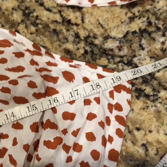 Polkadot dress in beige/brown dots. Blue drops 5/9 - Picture 3 of 11